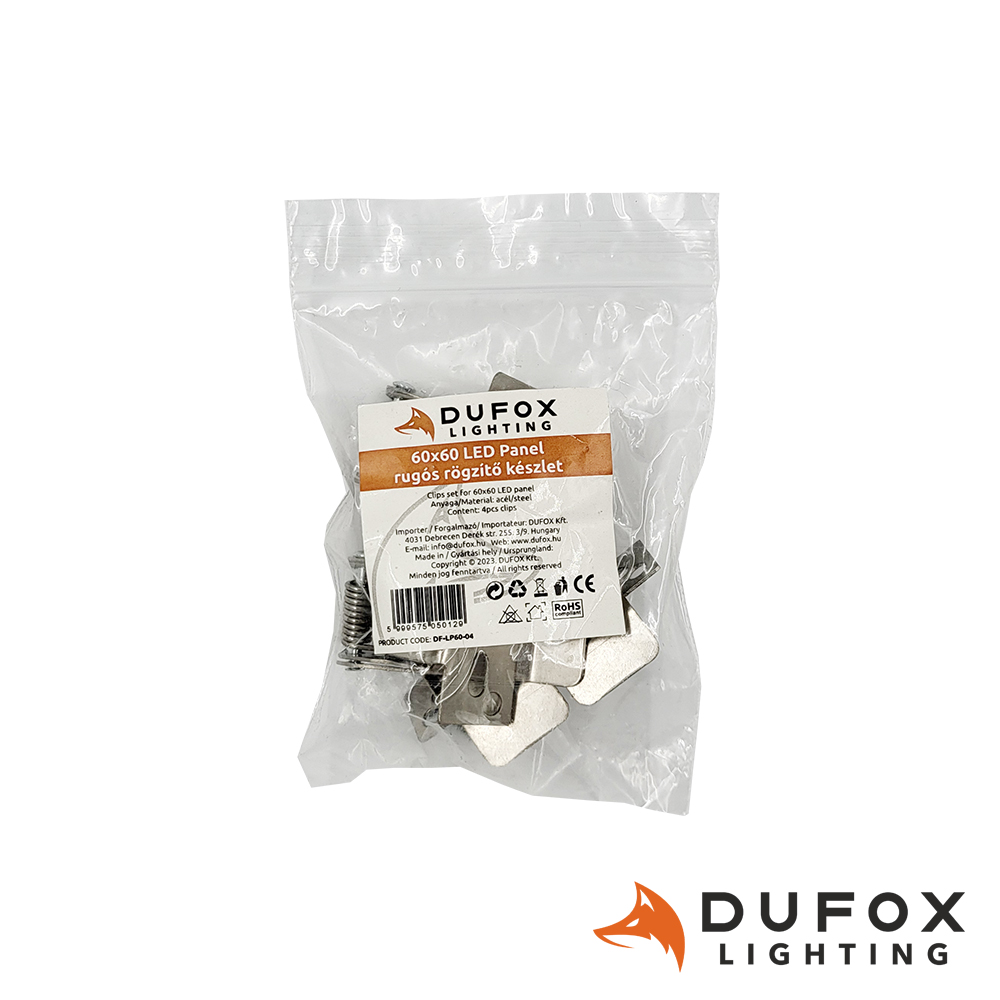 Dufox lighting DF-LP60-04 60x60 595x595 slim és backlit led panel klipsz készlet