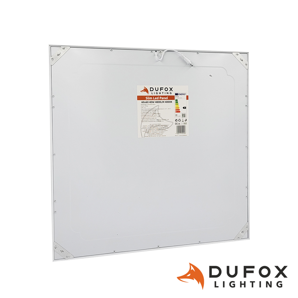 Dufox lighting DF-LP60-40-01 60x60 595x595x10 slim led panel 40W 4800lm 4000K philips driver 3 év garancia