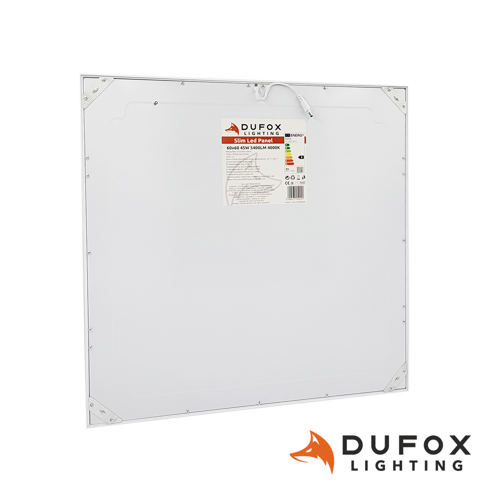 Dufox lighting DF-LP60-45-01 60x60 595x595x10 slim led panel 45W 5400lm 4000K philips non-flicker driver 5 év garancia
